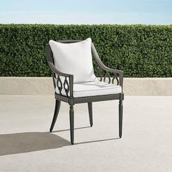Avery Dining Arm Chair with Cushions in Slate Aluminum - Quick Dry, Peacock - Frontgate
