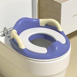 TEMU Cartoon Crown Toilet Training Seat - Potty Trainer, Durable Pvc, Easy To Clean, Comfortable & Legs, Ideal For Home And Public Restrooms, Public Restroom Training||pvc Construction