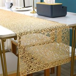TEMU 1 Pcs Table Runner, Pvc Table Runner Centerpieces Cloth Table Runner, Bridal Birthday Party Table Decor For，wedding，camping, Festival