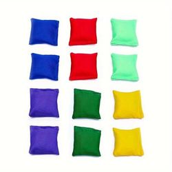 TEMU Colorful Bean Bags For Toss Game - 10/12pcs, Durable Polyester, Outdoor Fun & Family Entertainment
