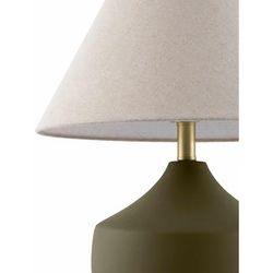 Felixdorf 22"H x 16"W x 16"D Rustic Green/Beige/White/Metallic - Brass/Translucent Table Lamp - Boutique Rugs