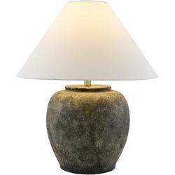 Gurgurnica 26"H x 20"W x 20"D Dark Brown/White/Metallic - Nickel/Translucent Table Lamp - Boutique Rugs