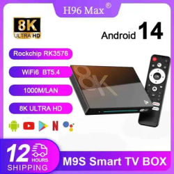 H96 MAX M9S Smart TV Box Android14 AI VisionPQ 8 Core CPU Rockchip RK3576 AI-MENC8K AHD Video Decoding 1000M/LAN Wifi6 BT5.4