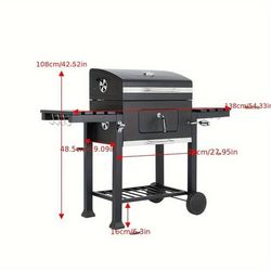 TEMU 138x60x108cm Outdoor Patio Grill Grill Rack Smoke Grill Grill Cart Stove Portable Grill Grill Barbecue Outdoor Bbq