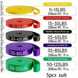TEMU A Set Of 5 Resistance Bands, Pull-up Bands, Pull-up Bands, Exercise Bands, Sports Bands, And Leg Resistance Bands For Workouts.