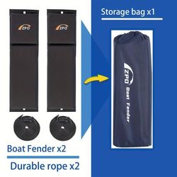 TEMU 2pcs Zpo Pvc Boat Fenders With Ropes, Docking Bumpers For, 24x6x2.5 Inch