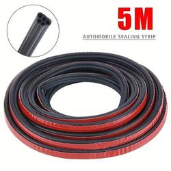 TEMU 5m Auto Car Door Trunk Strip Rubber Strip And Protection, Synthetic Rubber, Soundproofing, Waterproof Dustproof Strip