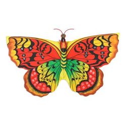 'Hand-Painted Nylon and Bamboo Vibrant Butterfly Kite'
