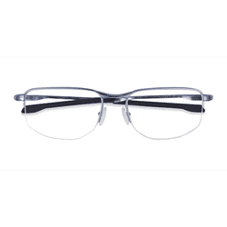 Unisex s rectangle Polished Stonewash Metal Prescription eyeglasses - Eyebuydirect s Oakley Addams 0.5