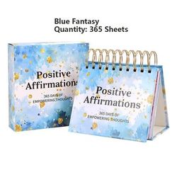 TEMU 1pc Inspirational Desktop Flip Calendar - 365 Days Of Positive Affirmations With Empowering Quotes, Daily Motivational Reminders, Paper Standing Coil Calendar For Home, School, Office
