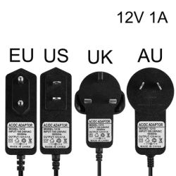 Full Power 12V 1A Power Supply Adapter US EU AU UK Plug in AC/DC Converter 100-240V AC to DC 12V 12W 1000mA Charger For CCTV LED
