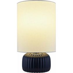 Navarrenx 15"H x 8"W x 8"D Traditional Blue/Cream/White/Translucent Table Lamp - Boutique Rugs
