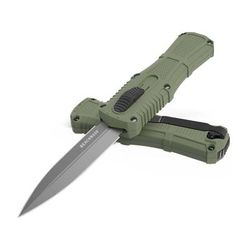 Benchmade Mini Claymore OTF Dagger Automatic Folding Knife 3.02in CPM-D2 Steel Dagger Blade Ranger Green 3375GY-1