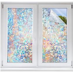 TEMU Geometric Vinyl Window Privacy Film – Reusable, High-quality, Glue-free Sticker, Uv Protection, For Home And Bathroom Decor