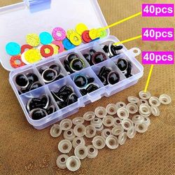 TEMU 40pcs Plastic Safety Eyes, 8 Colors Filled Glitter Craft Crochet Eyes Suitable For Teddy Bear, Amigurumi Craft, Filled Animal Making