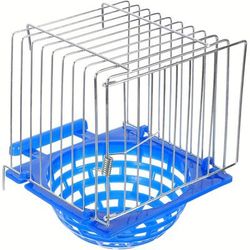 TEMU 1pc Blue Pe Bird Breeding Nest Box, Stainless Steel Cage Nest For Canary, Finch, Goldfinch & Exotic Birds, Outdoor Small Finch Nest House With Easy