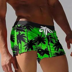 Per uomo Albero di Cocco Piante Tropicali Costumi da bagno Pantaloncini da mare Pantaloncini da Surf Misura del girovita medio Stampa 3D Hawaiano Surf Ferie Spiaggia Coulisse con fodera in rete