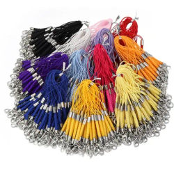10 pz/lotto 9 cm Multi Colori Intrecciato Cordino Del Telefono Mobile Con Chiusura A Moschettone Cavo Della Stringa Anti Perdita Gancio In Metallo Cassa Del Telefono pendente