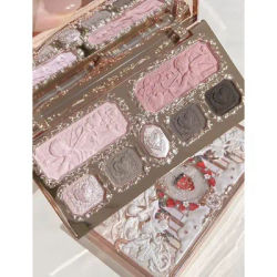Flower Knows Strawberry Cupid Collection Matte Glitter Shimmer Eyeshadow Face Palette Highlight Blush Makeup Palette