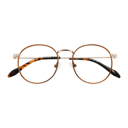 Unisex s round Coffee Metal Prescription eyeglasses - Eyebuydirect s Wistful