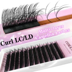 CoMango Perfect 3D Vision Fluffy Camellia Eyelash Extension Russian Volume Soft Natural Fans LC LD Double-layer Individual Lash