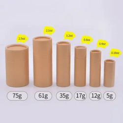 5g/12g/17g/35g/61g/75g Lipstick Tubes Lip Balm Kraft Paper Tube Empty Degradable Cosmetic Containers Solid Deodorant Paste Tube