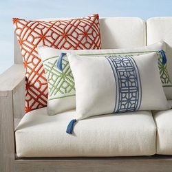 Arielle Indoor/Outdoor Pillow Covers - Air Blue, 20" x 20" Air Blue - Frontgate