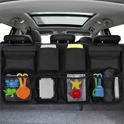TEMU 1pc 8-pocket Multi-functional Car Organizer With Adjustable Mesh Pockets, Suitable For Suitcase And Seat Storage Box - Interior Accessory And Gift, Cabinet, Outdoor Storage Rack