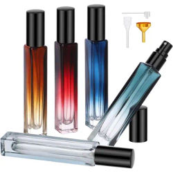 5Pcs 10ML Glass Perfume Bottle Mini Travel Atomizer Sprayer for Perfume Fine Mist Empty Refillable Press Pump Bottle Dispenser