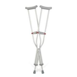 Medline Red Dot Aluminum Crutches, Fits Users 5'10" - 6'6", Stainless Steel, Pack Of 8 Pairs