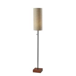 Adesso Trudy Floor Lamp, 62"h, Beige Fabric Shade/walnut Base