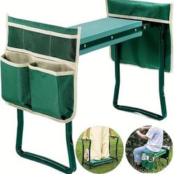 TEMU Kneeler Stool With Tool Holder, Durable Folding Gardening Chair, With Storage Pockets For Garden Use