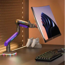 NB G60 L50 E5 F5 Gaming Monitor Arm 32-60 Inch Curved Arc Screen Desktop Ultra Wide Monitor Holder Mount with RGB Light 2-20kgs