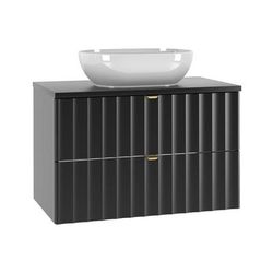 Mobile bagno con lavabo effetto legno nero 80cm