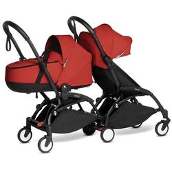 Babyzen YOYO Connect Double Stroller Bassinet / 6+ Bundle - Black / Red