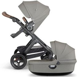 Stokke Trailz All-Terrain Stroller & Carrycot - Black/Brushed Grey