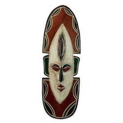 Ghanaian wood mask, 'Love Me' - Fair Trade Carved Wood Mask