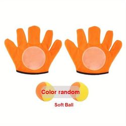 TEMU 4pcs Sticky Ball Gloves Set With 2 Soft Balls - Sports Game For Family Bonding, Interactive Throw & Catch Toy Kit