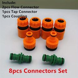 "TEMU 8pcs 1/2" Quick Connect Car Washing Hose Extension Connectors - Durable Plastic, & Irrigation Fittings, Lightweight & Compact, Ideal For Vehicle & Garden Use"