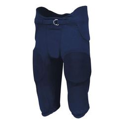 Russell Athletic F25PFW Youth Integrated 7-Piece Pad Football Pant in Navy Blue size XS | Polyester