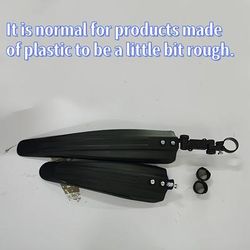 TEMU Mountain Bike Fenders Set - Black Resin, Suitable For All Bikes, Includes 2 Fenders, Mounting Brackets, And Screws