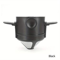 TEMU 1pc Reusable Stainless Steel Coffee Filter Holder - Portable & Foldable With Ear Hook For Easy Pouring, Ideal For 80mm/100mm Coffee , Perfect Gift For