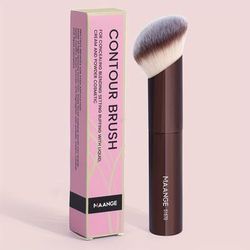 TEMU Maange Foundation Brush, Single Pack, Angled Head, Nylon Bristle, Unscented, Portable Wand For Types, Abs Plastic Handle, High-end Makeup Brush For Foundation, Blush, Concealer