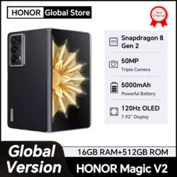 HONOR Magic V2 Global Version 5G Smartphone 7.92" Foldable OLED Display 120Hz 50MP Rear Cameras Snapdragon 8 Gen 2 5000mAh 66W
