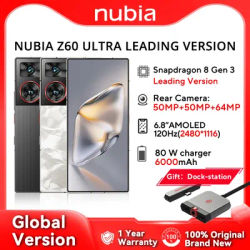 New Original Global Version Nubia Z60 Ultra Leading Version NX721J Snapdragon8 Gen3 Leading Version 6.8" 50MP 6000mAh 80W NFC