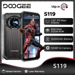 Global Version DOOGEE S119 Rugged Phone 6.72" FHD+ IPS Screen 8GB 512GB 100MP AI Main Camera 10200mAh Battery 33W Android 14 NFC