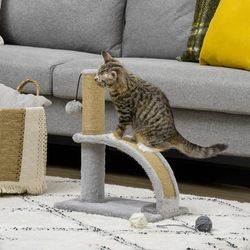 TEMU Cat Tree For Indoor Cats Climbing Activity Center Kitten Tower Furniture With Jute Post Scratching Massage Board Hanging Ball 34 X 24 X 43cm Grey