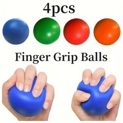 TEMU 4pcs Blue Strengthener Balls - For & Grip, Ideal For Rehabilitation & Training, Non-electric, Pu Material, Labor Day/christmas/thanksgiving/new Year/ Gifts, Hand Grip Strengthener