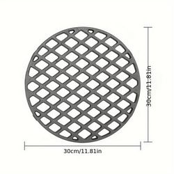 TEMU 30cm Cast Iron Frying Grate Bbq Non-stick Charcoal Grills Cooking Grate Replacement Outdoor Camping Grilling Plate Pan