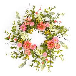 Cosmos Berry Wreath 27"D by Melrose in Pink